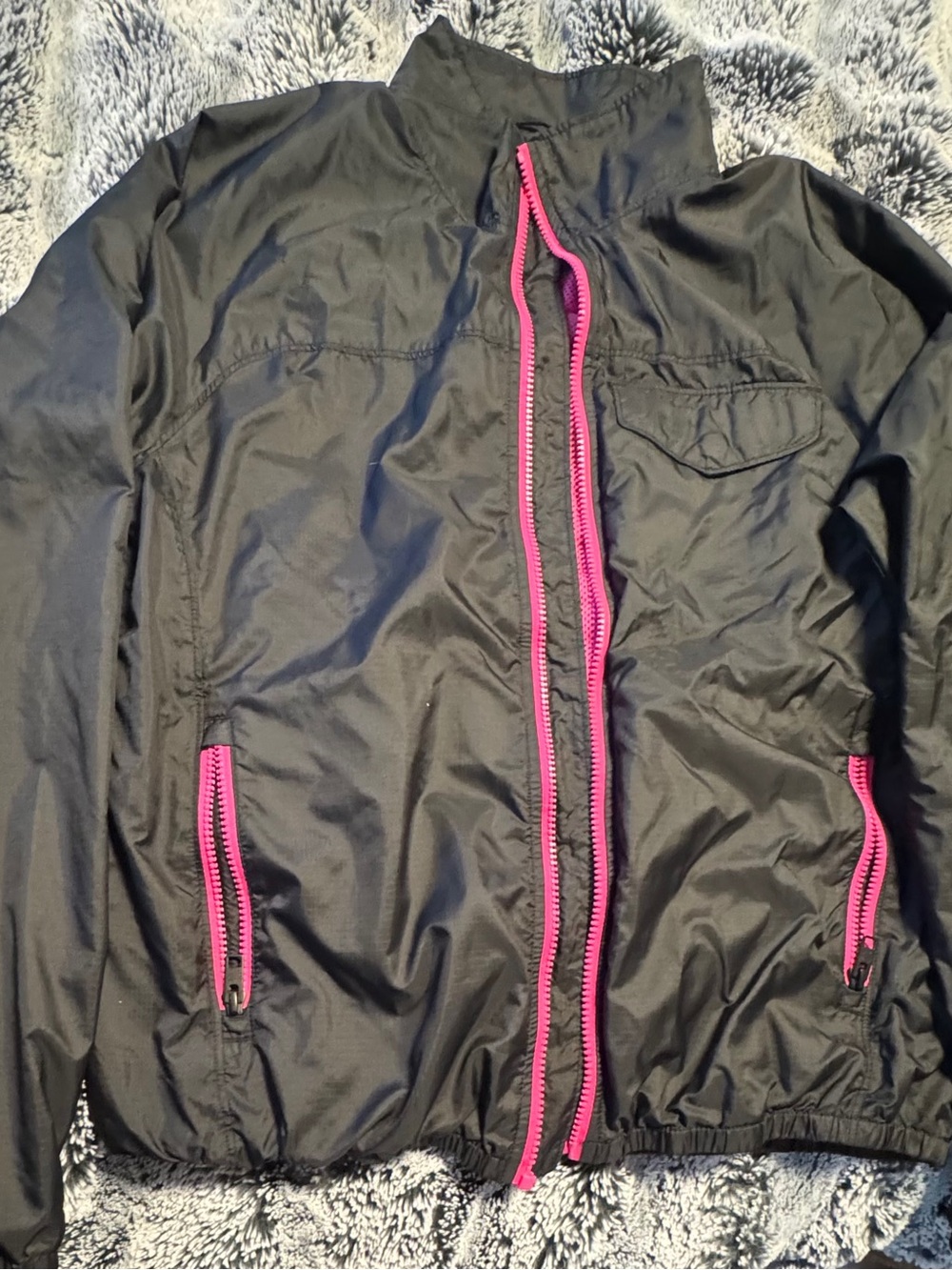 The North Face Black Jacket with Pink Zippers